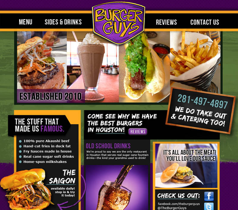 diner burger website design