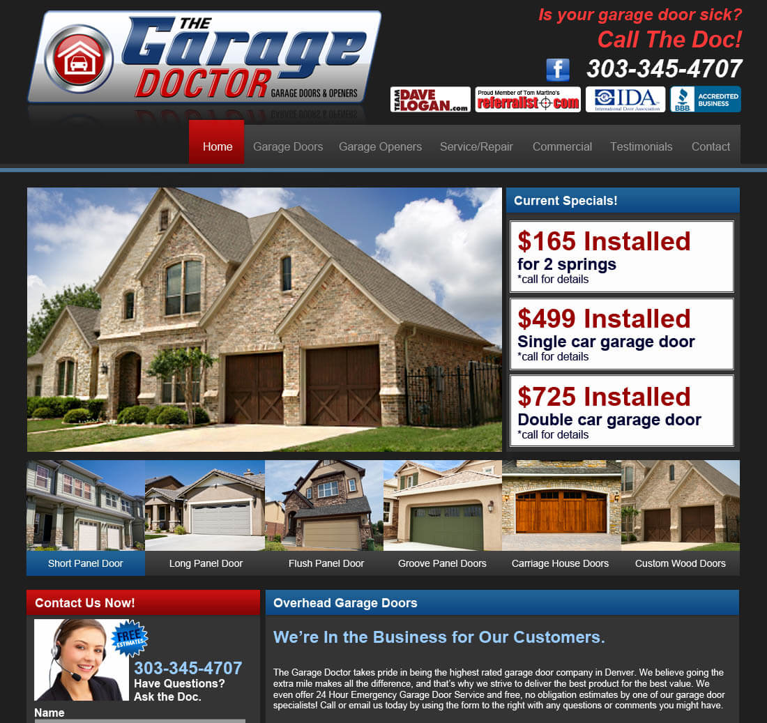 residential door website design